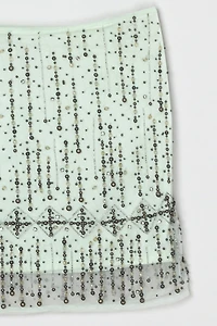 Vintage Y2k Beaded Layered Mini Skirt