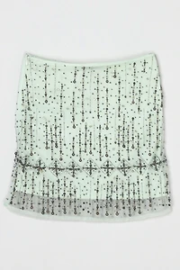 Vintage Y2k Beaded Layered Mini Skirt