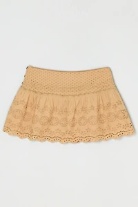 Vintage Y2k Lacy Layered Low-Rise Micro Mini Skirt