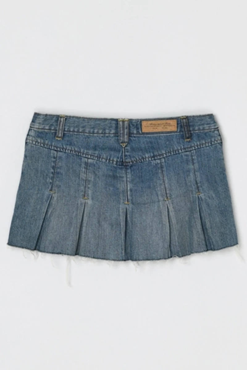 Vintage Y2k Abercrombie & Fitch Pleated Denim Micro Mini Skirt