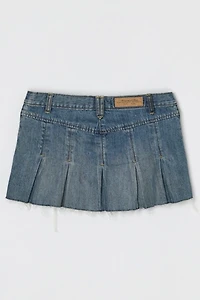 Vintage Y2k Abercrombie & Fitch Pleated Denim Micro Mini Skirt
