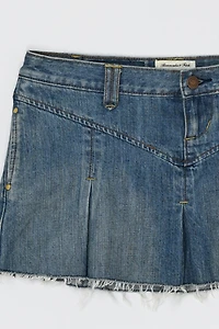 Vintage Y2k Abercrombie & Fitch Pleated Denim Micro Mini Skirt
