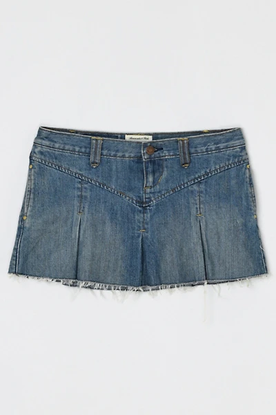 Vintage Y2k Abercrombie & Fitch Pleated Denim Micro Mini Skirt
