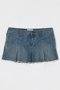 Vintage Y2k Abercrombie & Fitch Pleated Denim Micro Mini Skirt