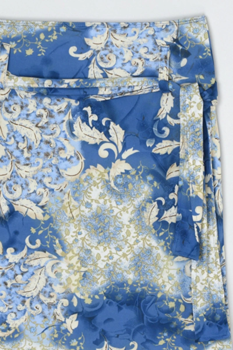 Vintage Y2k Printed Skirt with Belt
