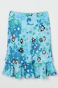 Vintage Y2k Tiered Printed Midi Skirt
