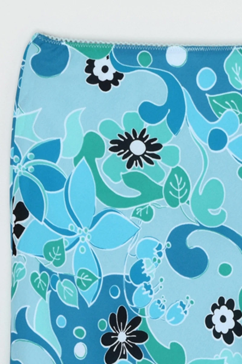 Vintage Y2k Tiered Printed Midi Skirt