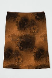 Vintage Y2k Dark Brown Printed Midi Skirt