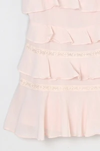Vintage Y2k Lacy Tiered Light Pink Mini Dress