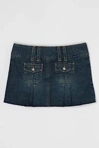Vintage Y2k Abercrombie & Fitch Pleated Denim Micro Mini Skirt