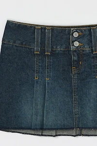 Vintage Y2k Abercrombie & Fitch Pleated Denim Micro Mini Skirt