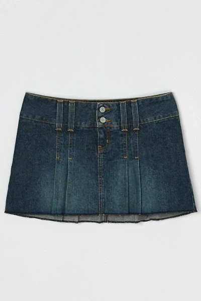 Vintage Y2k Abercrombie & Fitch Pleated Denim Micro Mini Skirt