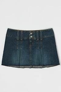 Vintage Y2k Abercrombie & Fitch Pleated Denim Micro Mini Skirt