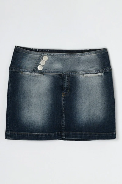 Vintage Y2k Belted Denim Mini Skirt