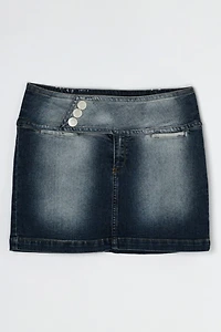 Vintage Y2k Belted Denim Mini Skirt