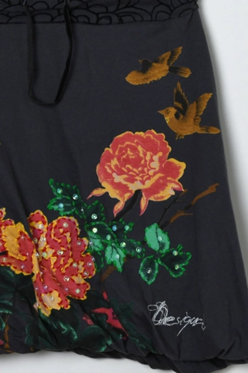 Vintage Y2k Desigual Printed Bubble Mini Skirt