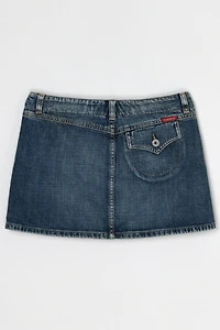 Vintage Y2k Pleated Denim Micro Mini Skirt