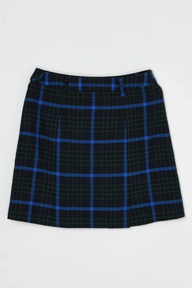 Vintage 90s Esprit Dark Blue Plaid Mini Skirt