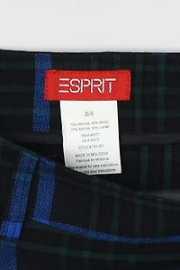 Vintage 90s Esprit Dark Blue Plaid Mini Skirt