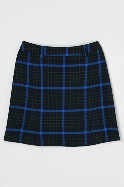 Vintage 90s Esprit Dark Blue Plaid Mini Skirt