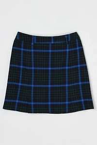 Vintage 90s Esprit Dark Blue Plaid Mini Skirt