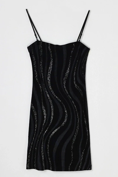 Vintage Y2k Glittered Black Mini Dress