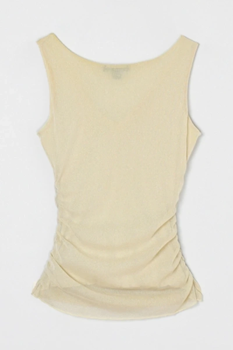 Vintage Y2k Ruched Layered Shimmery Top