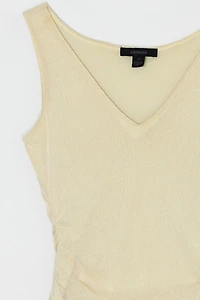 Vintage Y2k Ruched Layered Shimmery Top
