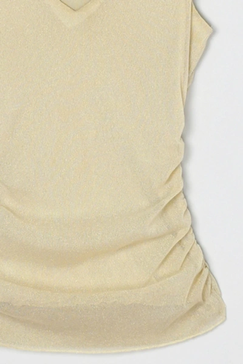 Vintage Y2k Ruched Layered Shimmery Top