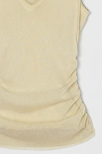 Vintage Y2k Ruched Layered Shimmery Top