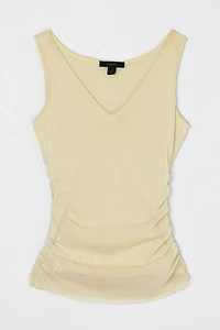 Vintage Y2k Ruched Layered Shimmery Top
