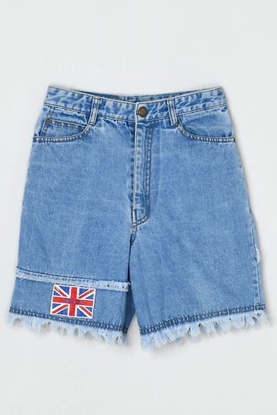 Vintage Y2k High Waisted Denim Shorts with Flag Patch