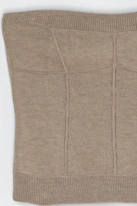 Vintage Y2k Beige Wool Knit Strapless Top