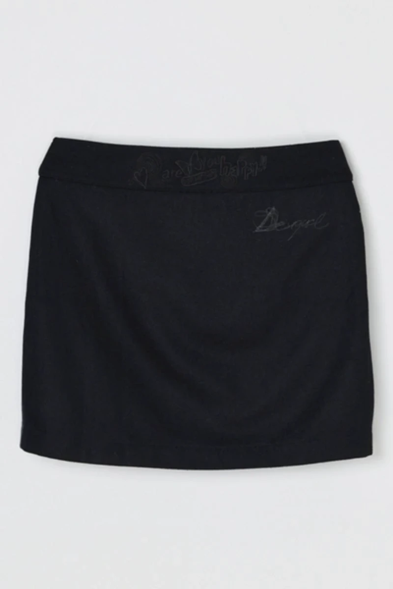 Vintage Y2k Desigual Embroidered Wrap Mini Skirt