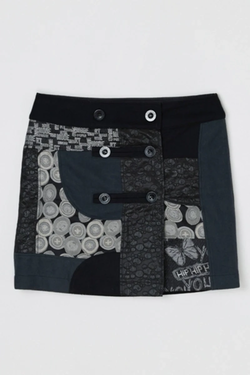 Vintage Y2k Desigual Embroidered Wrap Mini Skirt
