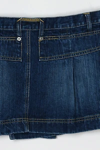 Vintage Y2k Low-Rise Paneled Denim Wrap Mini Skirt