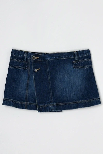 Vintage Y2k Low-Rise Paneled Denim Wrap Mini Skirt