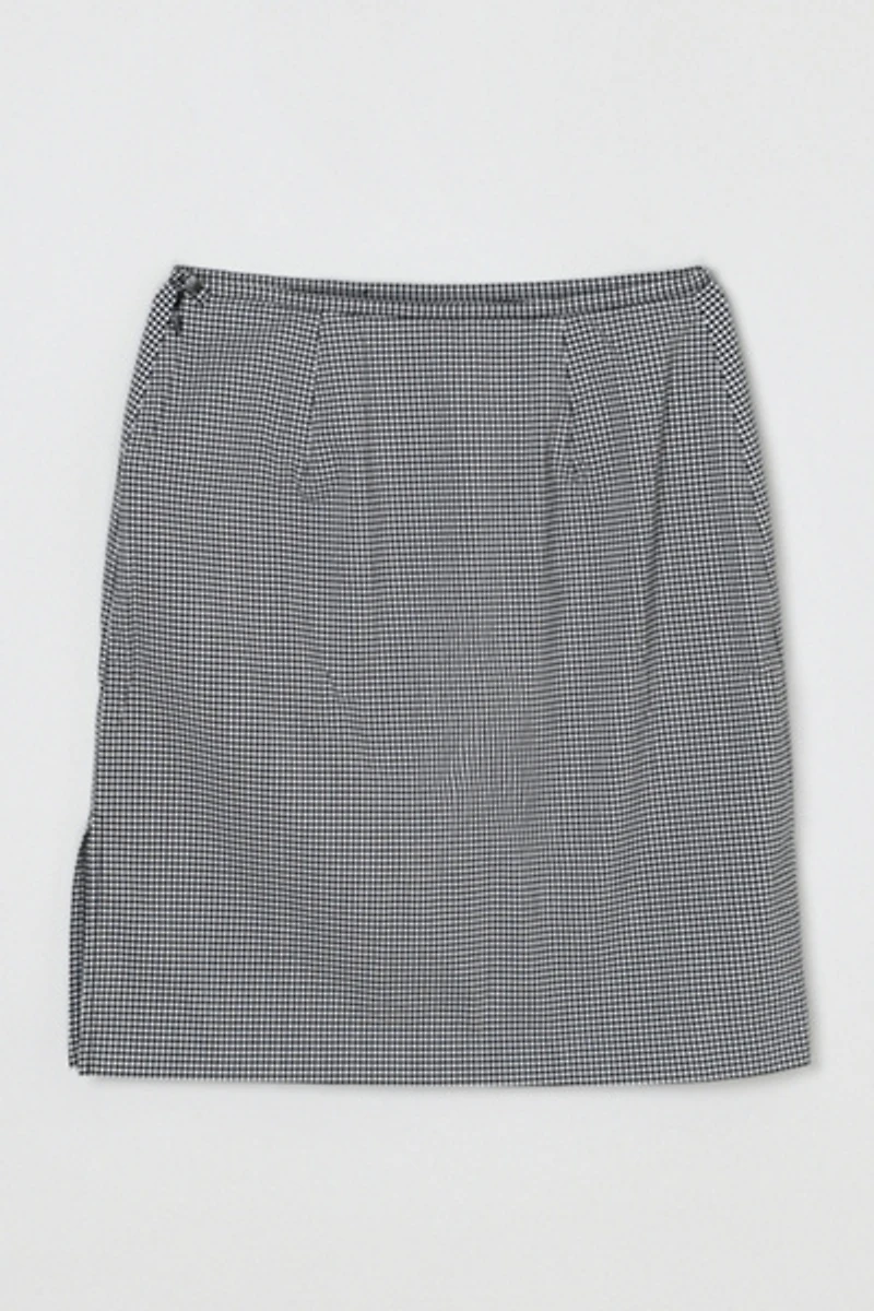 Vintage 90s Black & White Gingham Mini Skirt