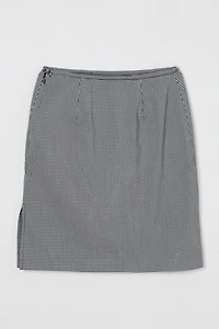 Vintage 90s Black & White Gingham Mini Skirt