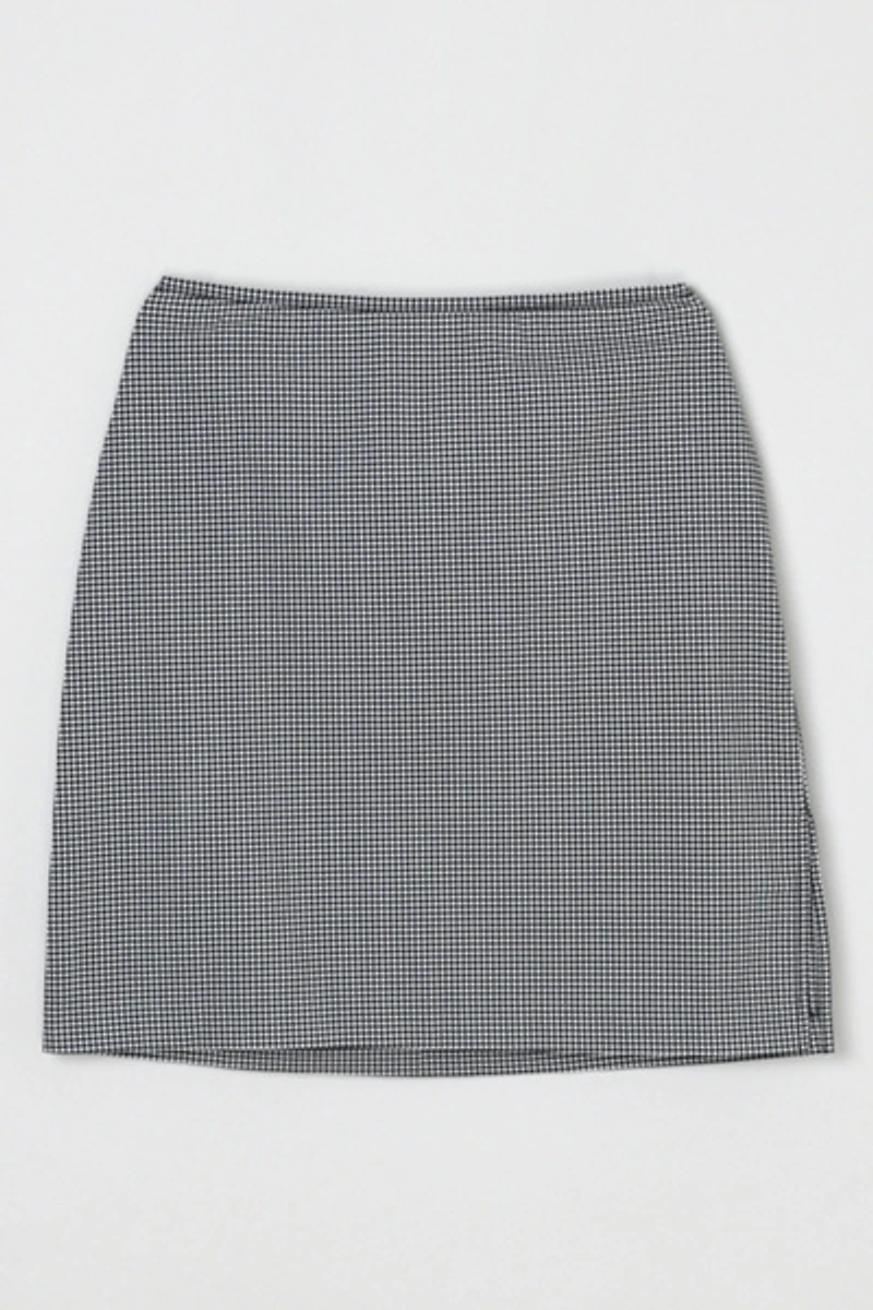 Vintage 90s Black & White Gingham Mini Skirt