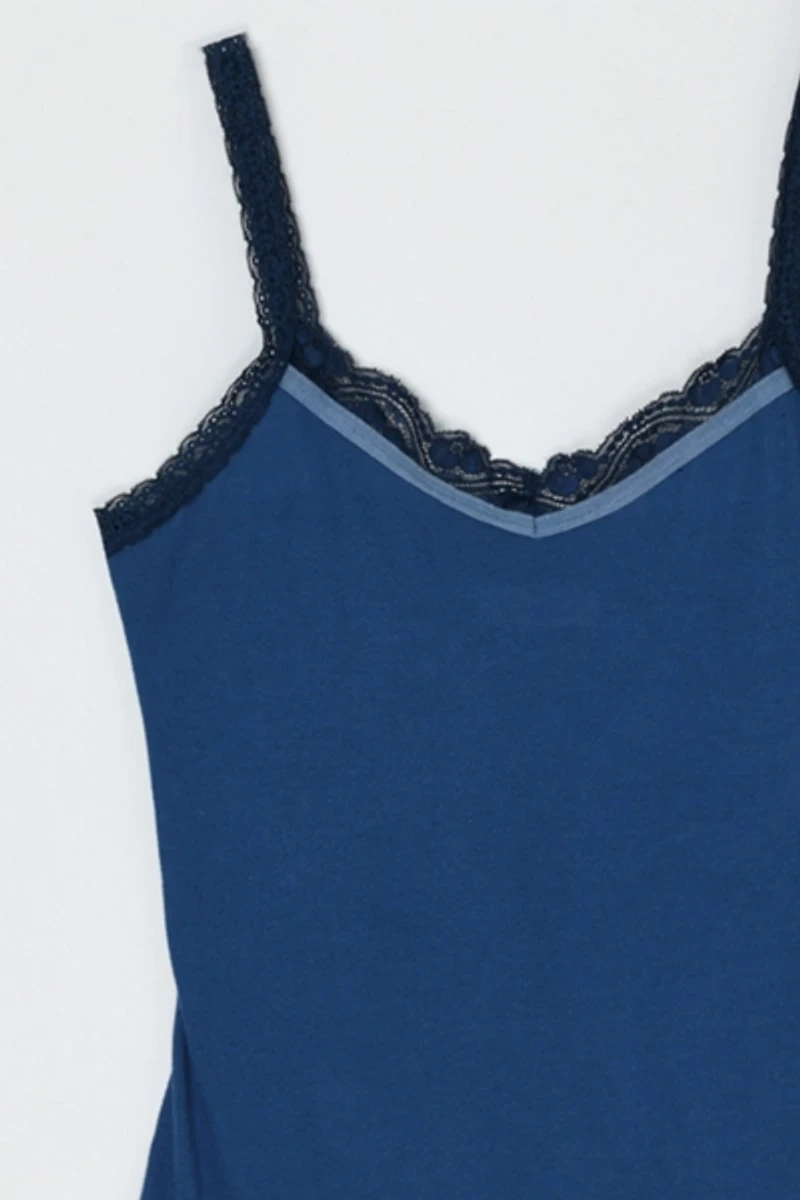 Vintage Y2k Dark Blue Lacy Cami