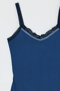 Vintage Y2k Dark Blue Lacy Cami