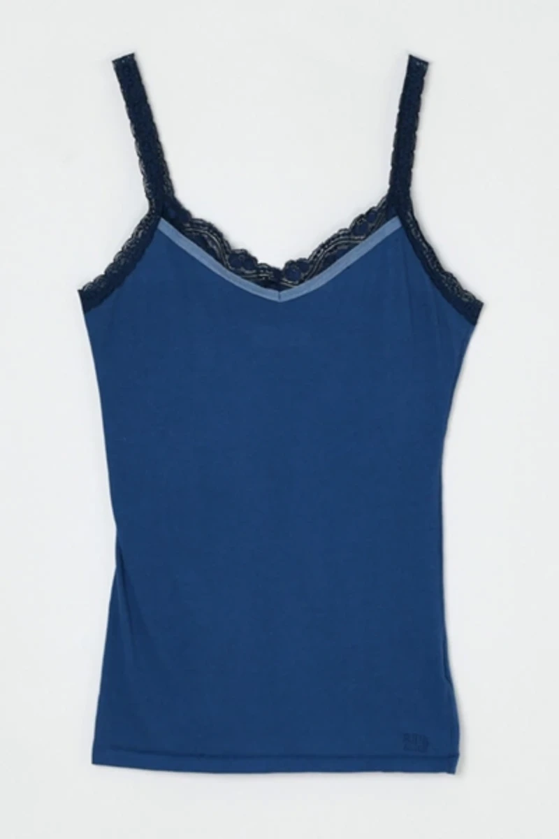 Vintage Y2k Dark Blue Lacy Cami