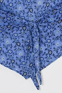 Vintage Y2k Printed Silk Tied Halter Top