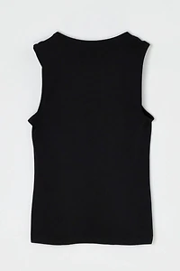Vintage Y2k V-Neck Top with Rhinestone Brooches