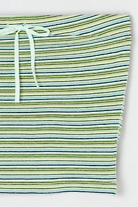 Vintage Y2k Green & Blue Striped Tied Strapless Top