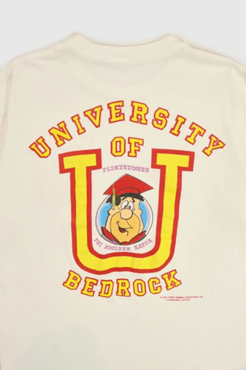 Vintage 1985 Flintstones University of Bedrock Tee