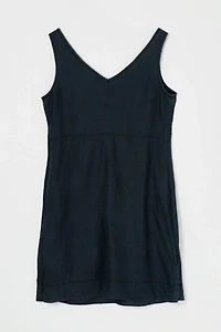 Vintage 90s Black Linen Mini Dress