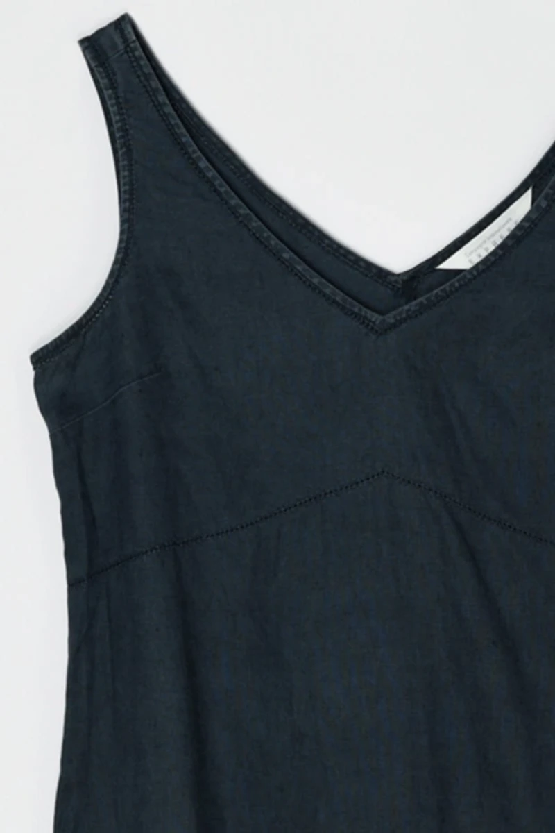 Vintage 90s Black Linen Mini Dress