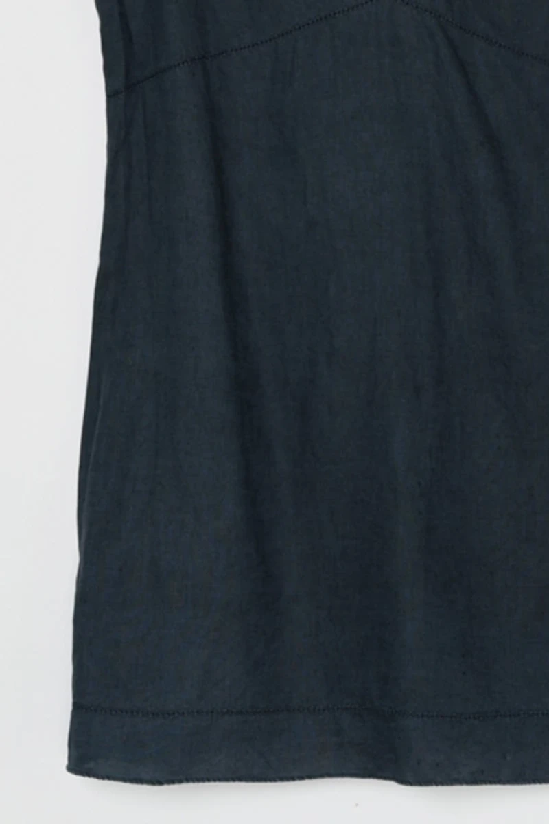 Vintage 90s Black Linen Mini Dress